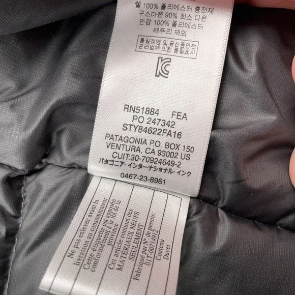 Patagonia Vest Mens 2XL Gray Down Sweater Puffer Full Zip Hiking Outdoor 84622 - Picture 6 of 11